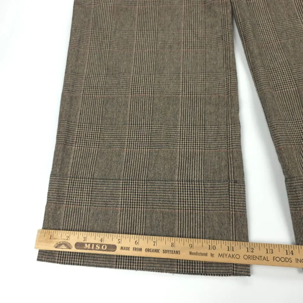 NEW CO Collections Wool Wide Leg Trouser Plaid Academia Old Money Quiet Luxury - Picture 6 of 13